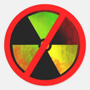 Radoactive Grunge Anti-Nuclear Symbol Sticker