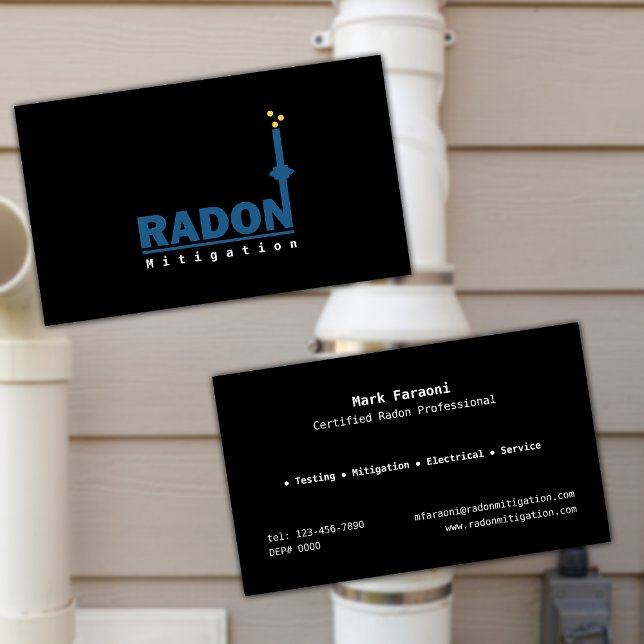 Radon Testing and Mitigation Company Business Card (Creator Uploaded)