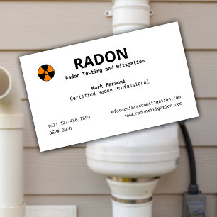 Radon Testing and Mitigation Company Business Card