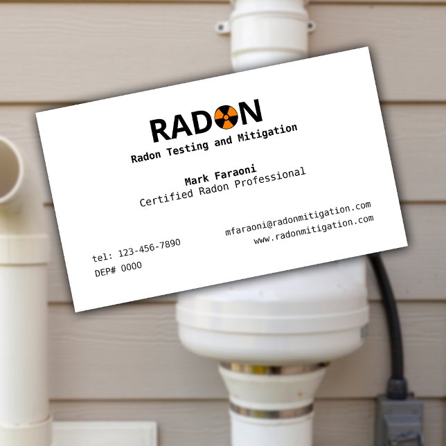 Radon Testing and Mitigation Company Business Card (Creator Uploaded)