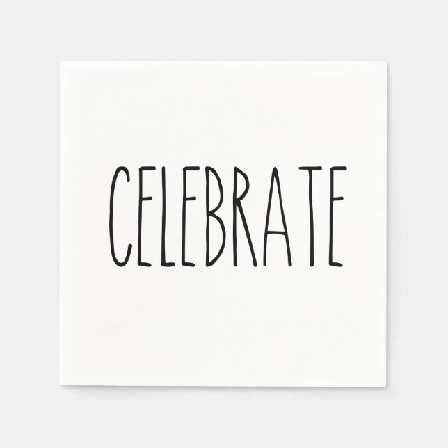 RAE DUNN Inspired Celebrate Simple Understated Napkin (Front)
