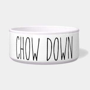 RAE DUNN Inspired Chow Down Pet Food Bowl