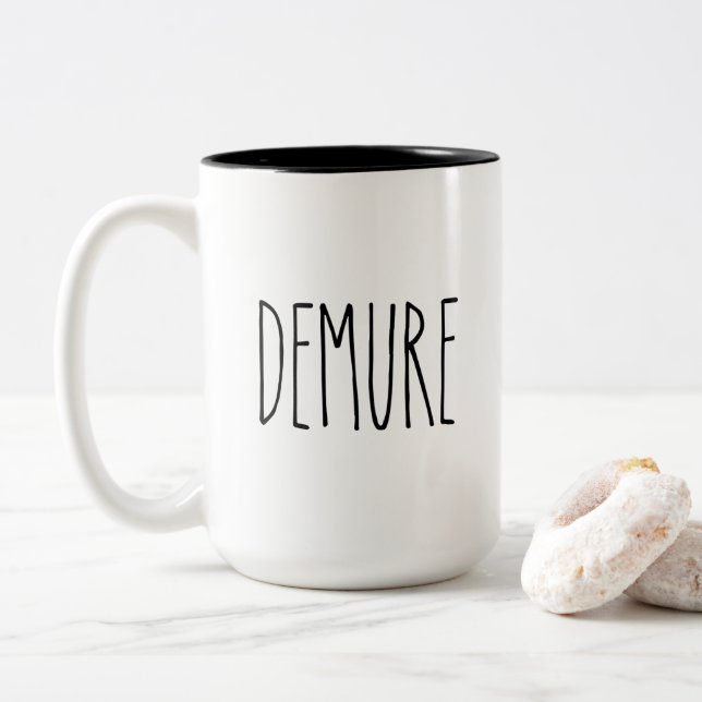 RAE DUNN Inspired Demure farmhouse style Two-Tone Coffee Mug (With Donut)