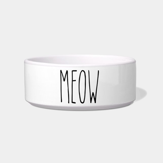 RAE DUNN Inspired Meow Pet Food Bowl (Front)