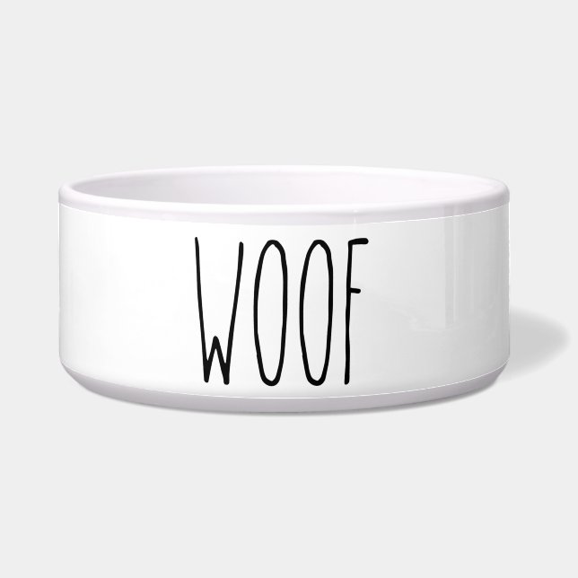 RAE DUNN Inspired Woof Pet Food Bowl (Front)