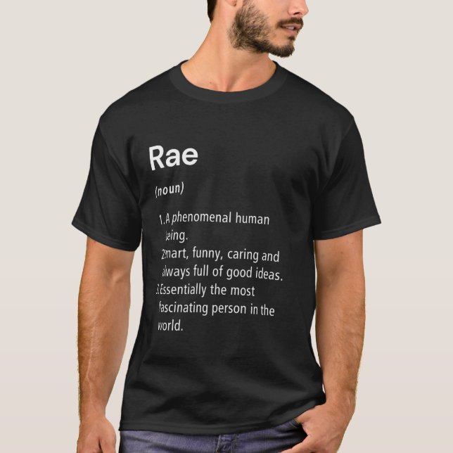 Rae Name Definition Funny Dictionary T-Shirt (Front)