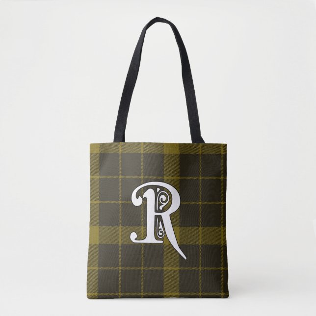 Raeburn Clan Tartan Monogram Tote Bag (Front)