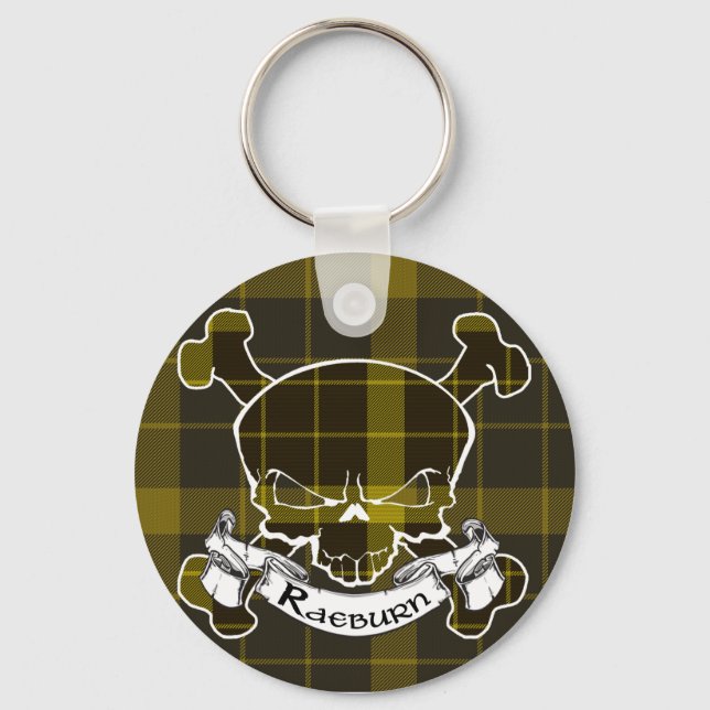 Raeburn Tartan Skull Key Ring (Front)