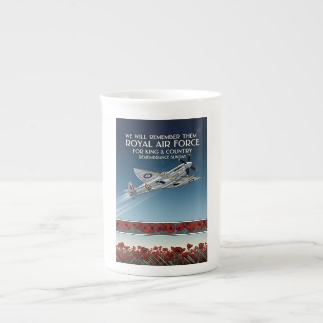 RAF Art Deco Remembrance Day Edition Bone China Mug (Front)