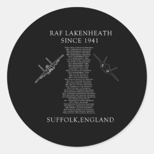 Raf Lakenheath Squadrons Classic Round Sticker