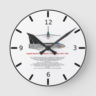 RAF Lighting Fighter Jet Round Clock