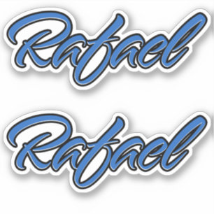 Rafael name blue sticker embroiderset