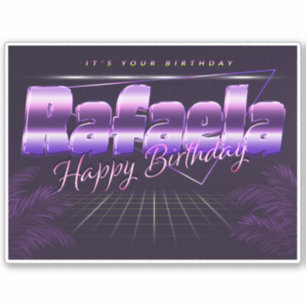 Rafaela Name Vorname lila retro Sticker Geburtstag