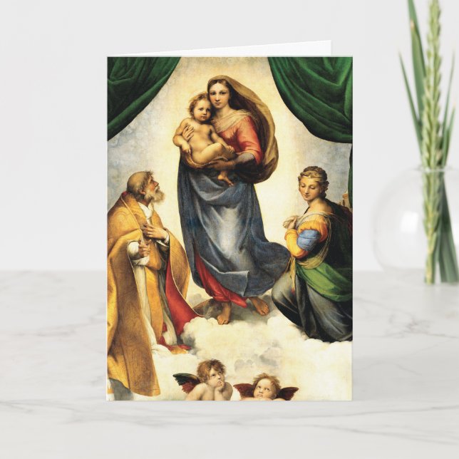 Rafael's Madonna Sistine Chapel c. 1513-14 Holiday Card (Front)