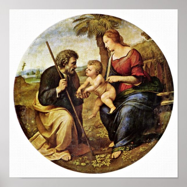 Raffael - Holy Family under a palm tree Tondo Poster (Front)