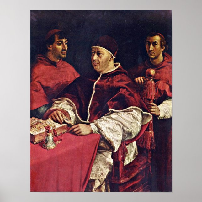 Raffael - Portrait of Pope Leo X and cardinals Poster (Front)