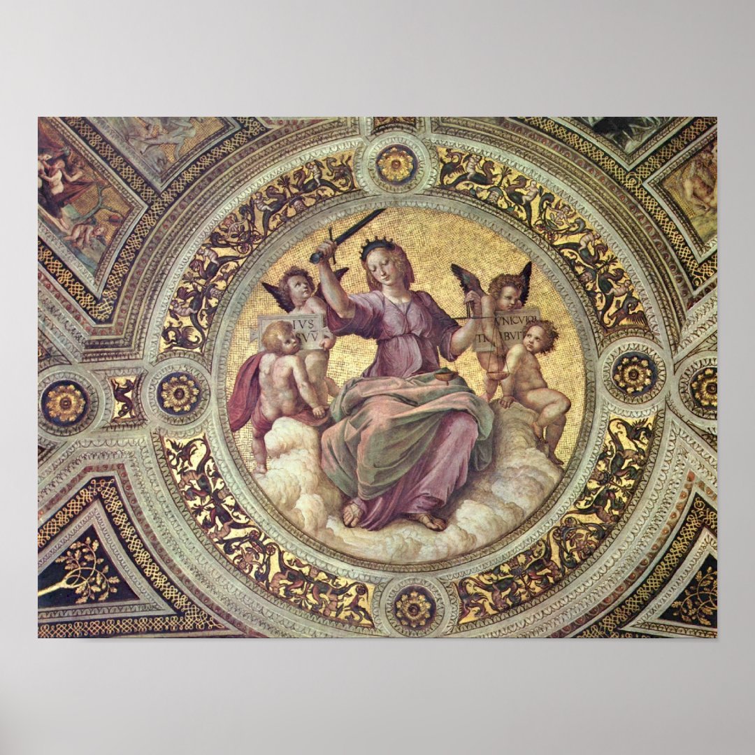 Raffaello Sanzio da Urbino - Justitia Tondo Poster | Zazzle