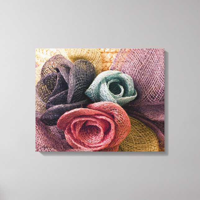 Raffia Roses Canvas Print (Front)