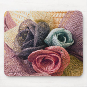 Raffia Roses Mouse Pad