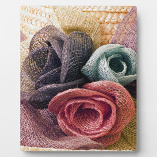 Raffia Roses Plaque