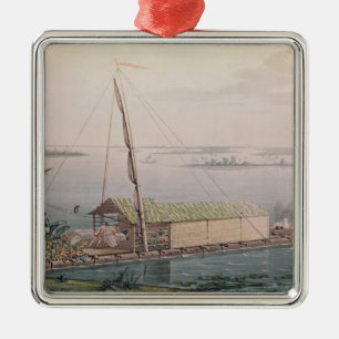 Raft on the Guayaquil River Metal Tree Decoration