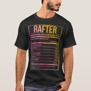 Rafter Funny Rafting Nutrition Label in Watercolor T-Shirt