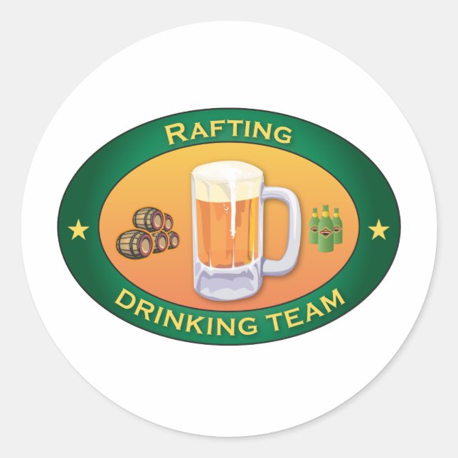Rafting Drinking Team Classic Round Sticker (Front)