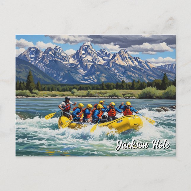 Rafting in Jackson Hole Wyoming Postcard (Front)