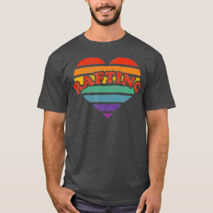 Rafting Retro Rainbow Heart  80s Whimsy LGBTQ T-Shirt