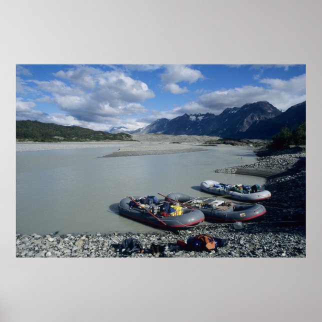 Rafting the Alsek River downstream Poster (Front)