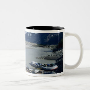 Rafting the Alsek River downstream Two-Tone Coffee Mug