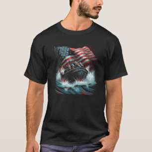 Rafting US Flag  Graphic Tees for Men Women Boys G