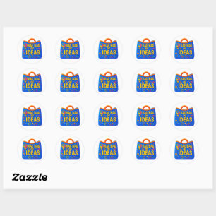 Rag bag of ideas in primary colours classic round sticker
