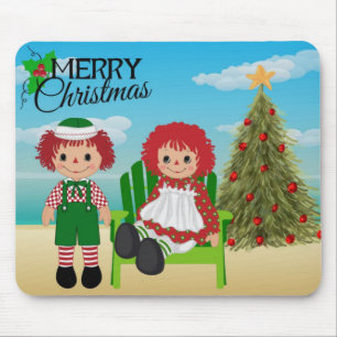 Rag Doll Christmas Mouse Pad