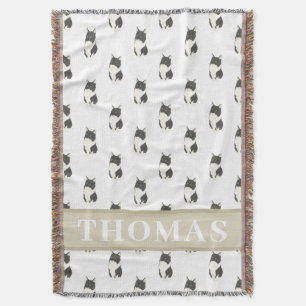 Ragamuffin Tuxedo Domestic Medium Haired Cat Throw Blanket