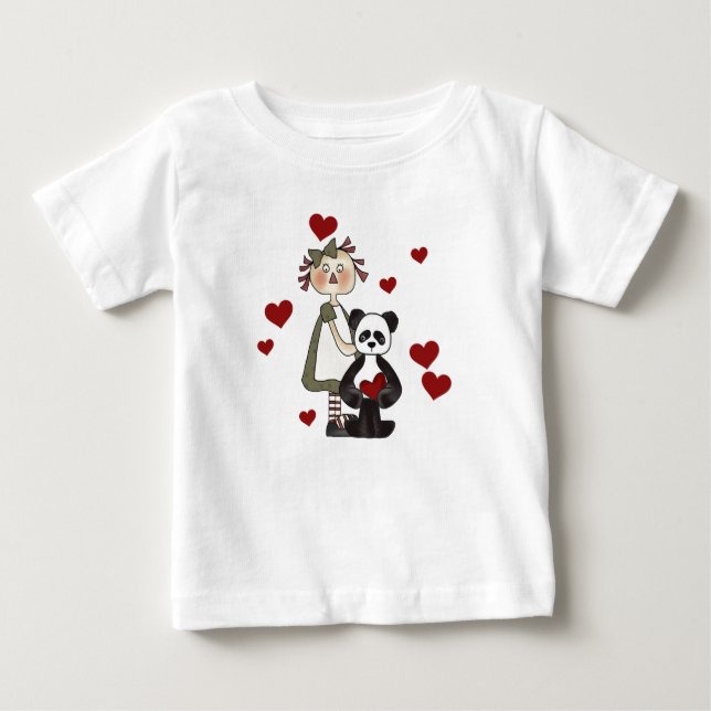 Ragdoll and Panda Valentines Baby T-Shirt (Front)