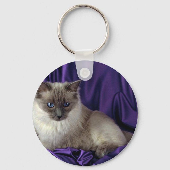 Ragdoll, blue point key ring (Front)