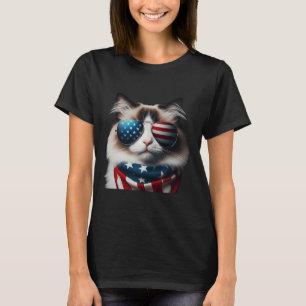 Ragdoll Cat 4th Of July Independence Day Owner Ame T-Shirt
