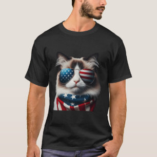 Ragdoll Cat 4th Of July Independence Day Owner Ame T-Shirt