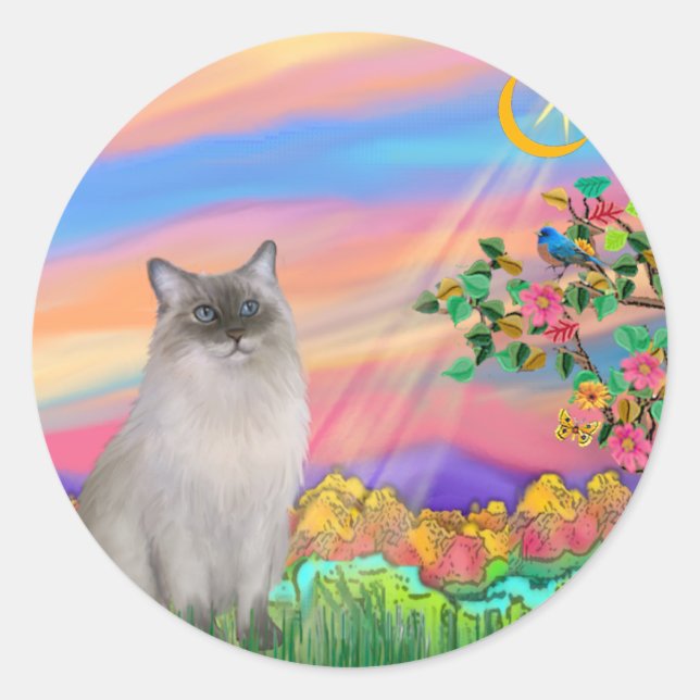 Ragdoll Cat (Blue Point) - Day Star Classic Round Sticker (Front)