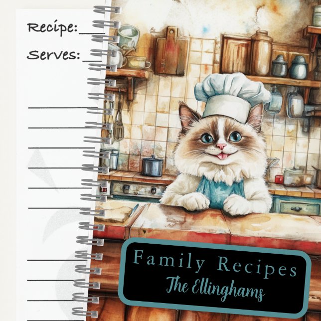 Ragdoll Cat Chef Spiral Recipe Book (Creator Uploaded)