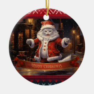 Ragdoll cat Christmas Ceramic Ornament