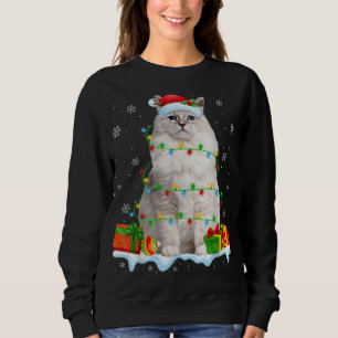 Ragdoll Cat Christmas Lights Funny Cat Lover Xmas Sweatshirt
