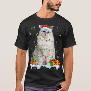 Ragdoll Cat Christmas Lights Funny Cat Lover Xmas T-Shirt