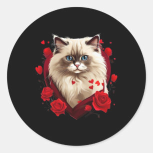 Ragdoll Cat Cute Love Cat Valentine Classic Round Sticker