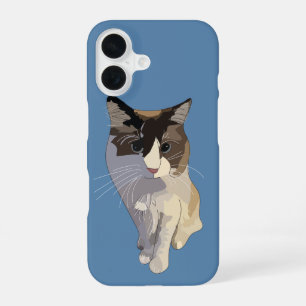 Ragdoll cat, Dusty Blue iPhone 16 Case