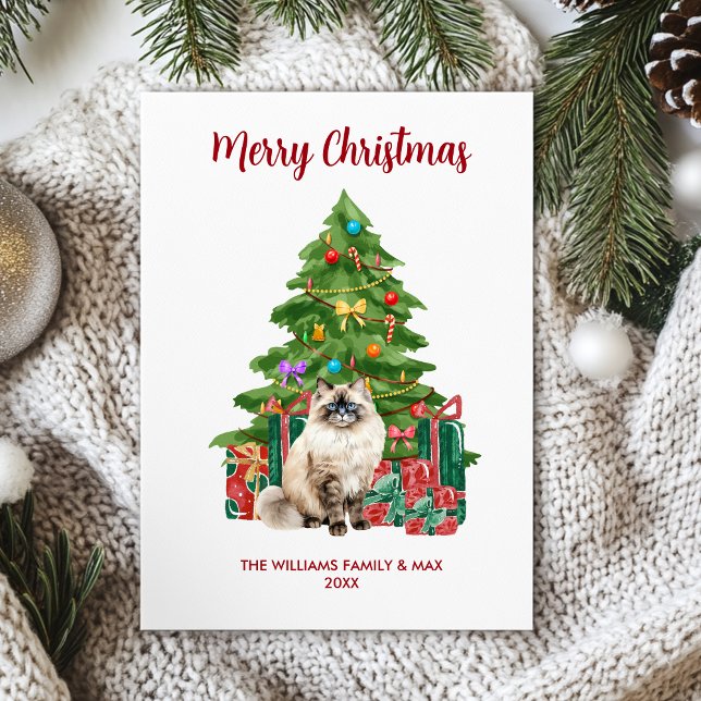 Ragdoll Cat Family Christmas  Holiday Card (Creator Uploaded)