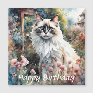 Ragdoll Cat in English Garden Birthday
