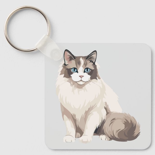 Ragdoll Cat Key Ring (Front)