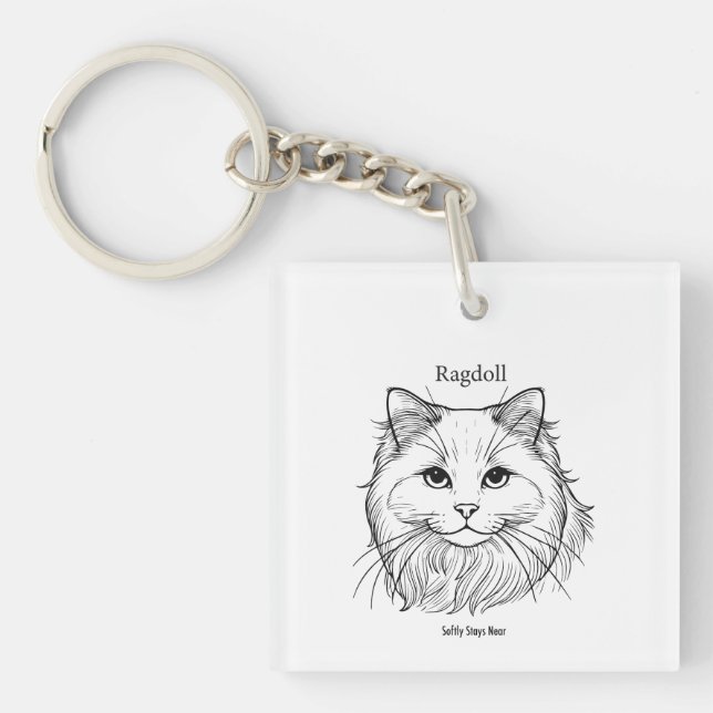 Ragdoll Cat Key Ring (Front)